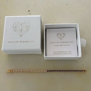 6” bracelet white and blue cubic zirconia tennis bracelet. NWT